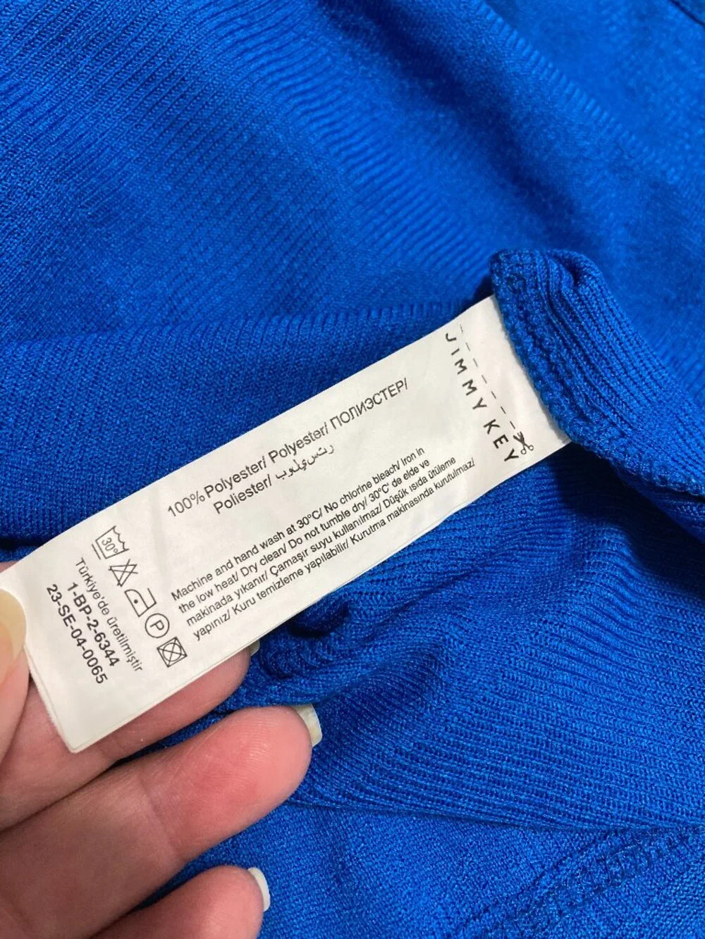 Jimmy Key Knit Pullover Mini Dress Sleeveless Kobalt Blue Minimalist Size L - Picture 7 of 11